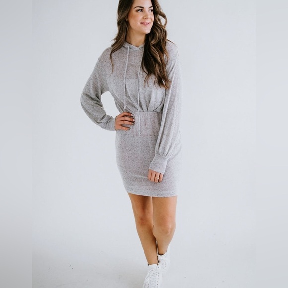 ANDREE BY UNIT Dresses & Skirts - Andree By Unit Hoodie Dress Women Small Lightweight Knit Sport Casual Minimalist